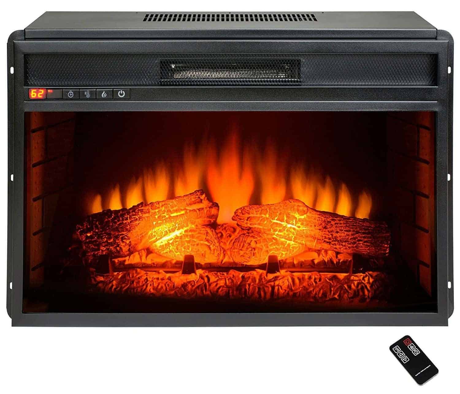 AKDY 23" Black Freestanding Electric Firebox Fireplace Heater Insert