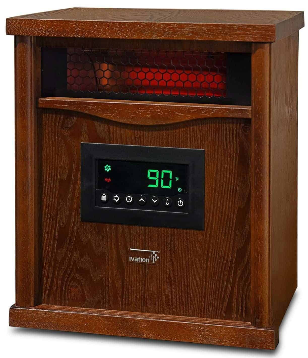 Ivation Portable Electric Space Heater, 1500-Watt 6-Element Infrared Quartz Mini Heater With Digital Thermostat