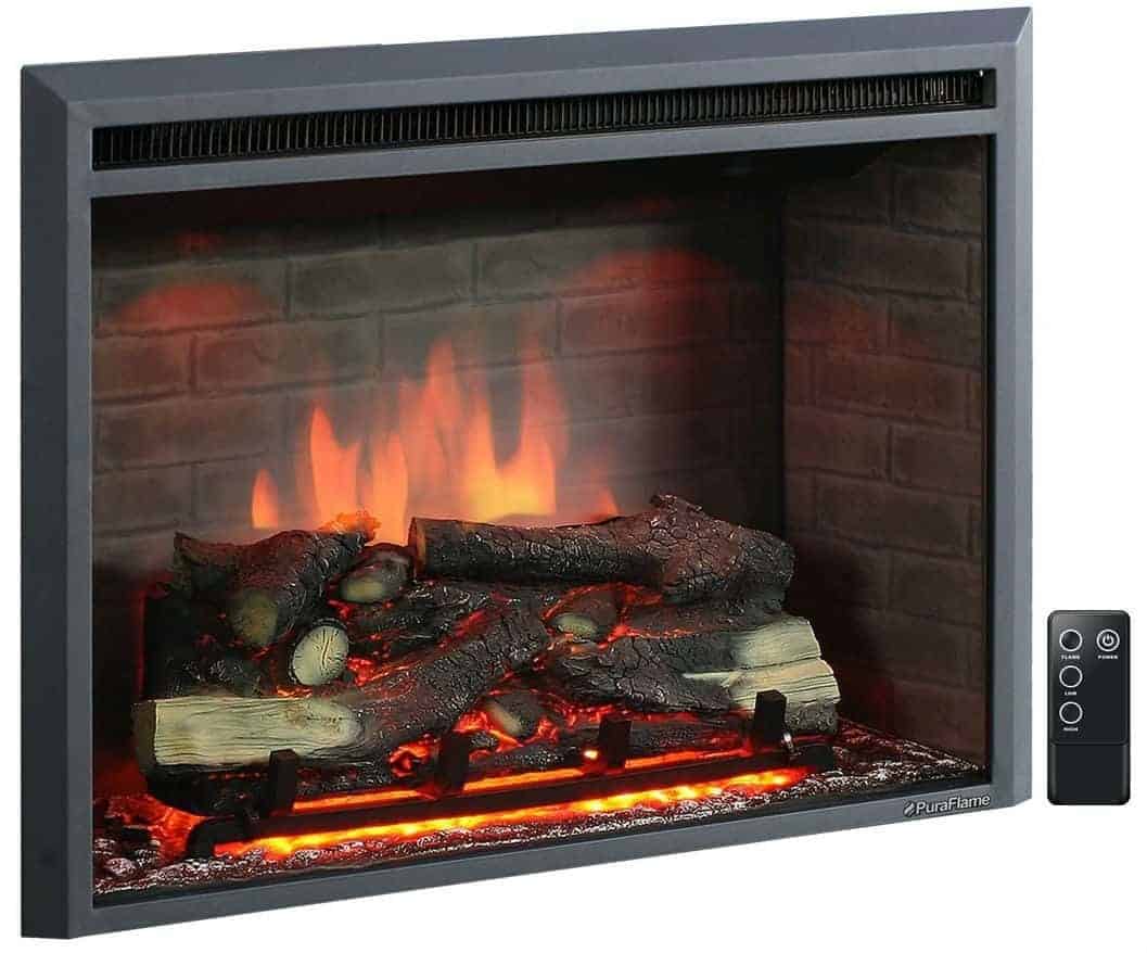PuraFlame 33" Western Electric Fireplace Insert with Remote Control