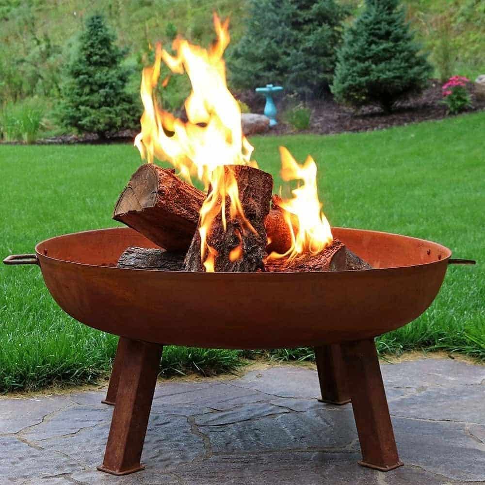 Sunnydaze Large Rustic Cast Iron Wood-Burning Fire Pit Bowl