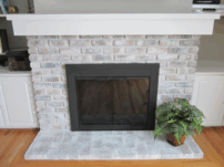 How to Lime Wash Brick Fireplace