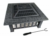 ZENY 32″ Outdoor Fire Pit Square Metal Backyard Patio Garden Stove